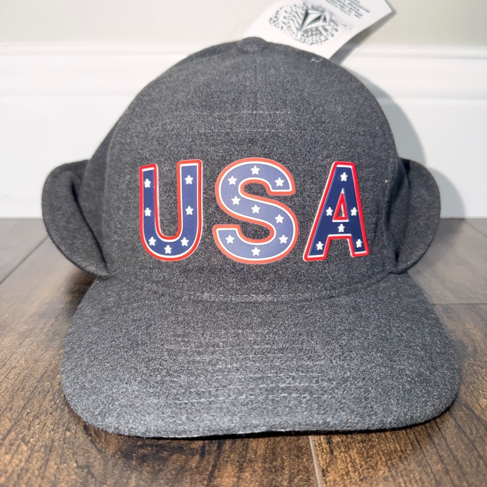 NWT Volcom OU Ear Flap US Snowboard Team Winter Hat - S/M